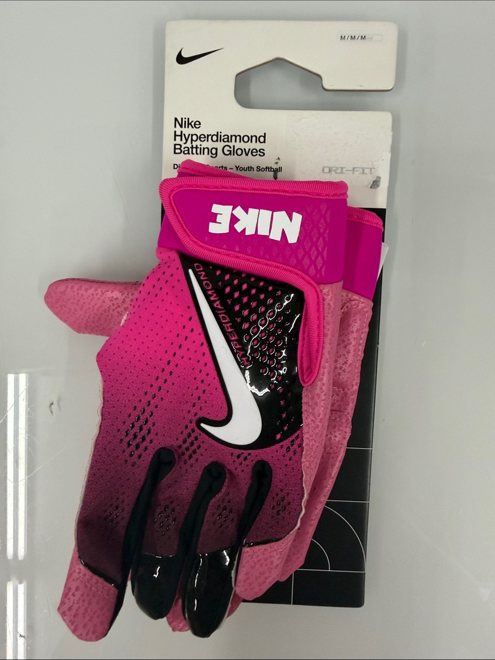 Nike Pink Hyperdiamond Batting Gloves youth Softball S M